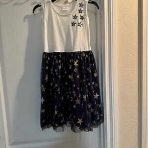 White and Navy Star Dress